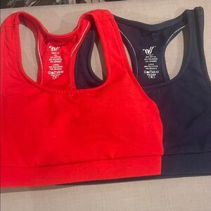 Teens Red and Black Sports Bras